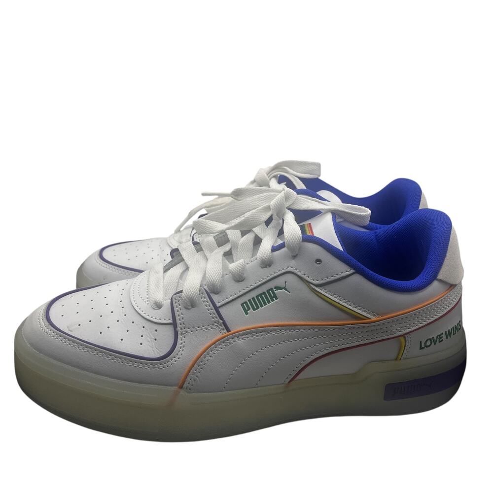 Puma Love Wins Sneakers Men’s 11.5 White Rainbow Pride Shoes 398576-01 Low Top